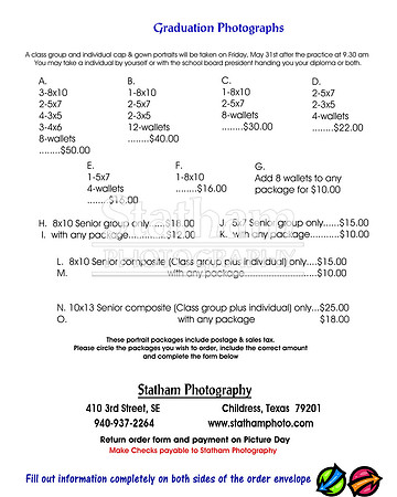 CHS Graduation order form side 1